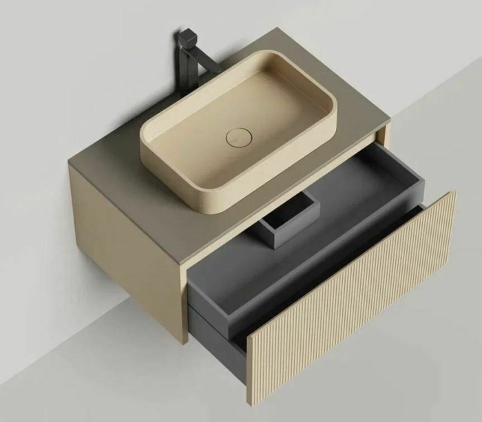 Подвесная тумба domino 800, эмаль, фрезерованный, Salini арт. 27D108F