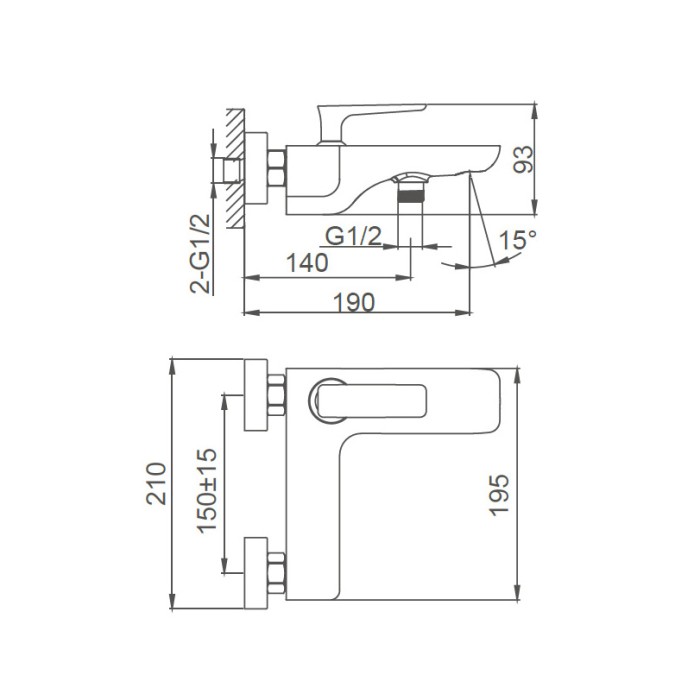 Смеситель для ванны, Wonzon & Woghand Shark, WW-483101-CR цвет: хром