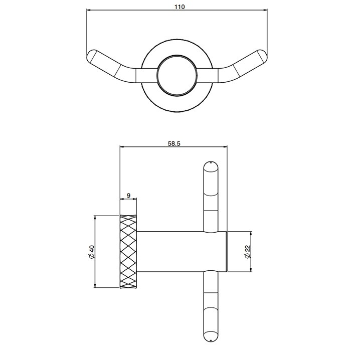Fima Carlo Frattini Крючок двойной, подвесной, Accessori, F6004T/2VNS цвет: черный