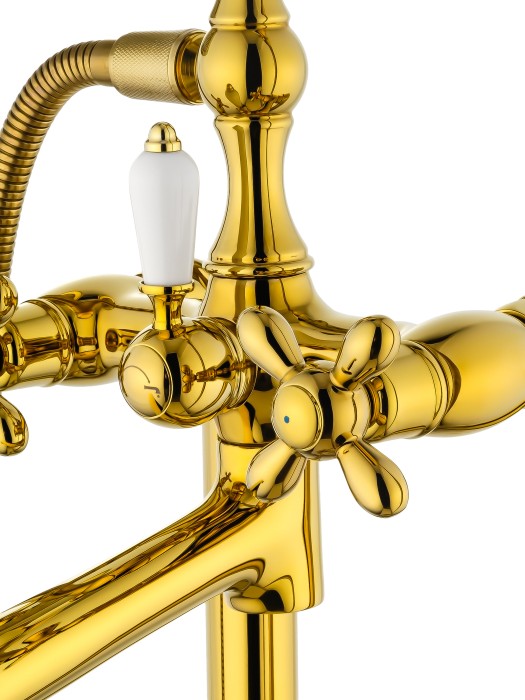 Смеситель для ванны напольного монтажа, Wonzon & Woghand Retro, WW-88649020-PG цвет: золото