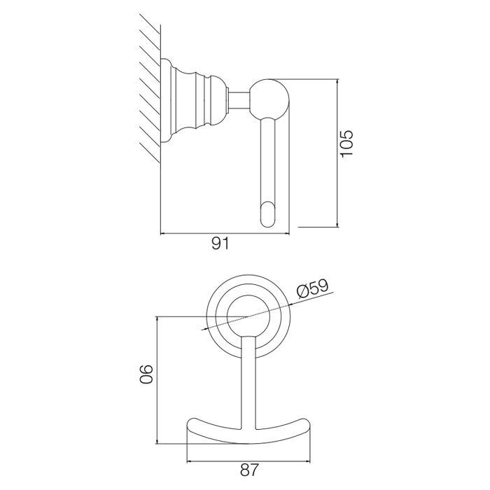 Fima Carlo Frattini Крючок двойной, подвесной, Victory, F6064/2BR цвет: бронза