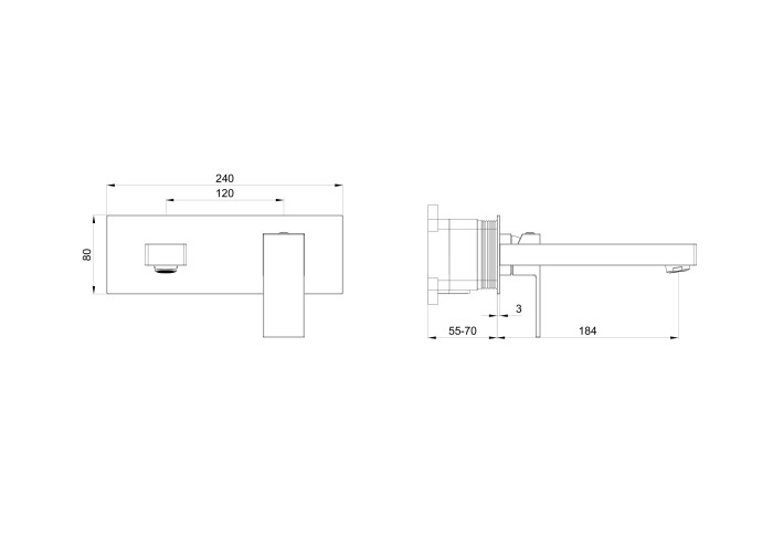 Смеситель для раковины встраиваемый, Wonzon & Woghand Cube, WW-88869016-CR цвет: хром