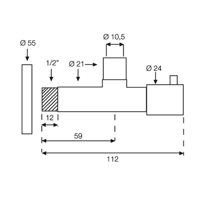 Fima Carlo Frattini Угловой вентиль с фильтром, Sottolavabo, F204NS цвет: чёрный