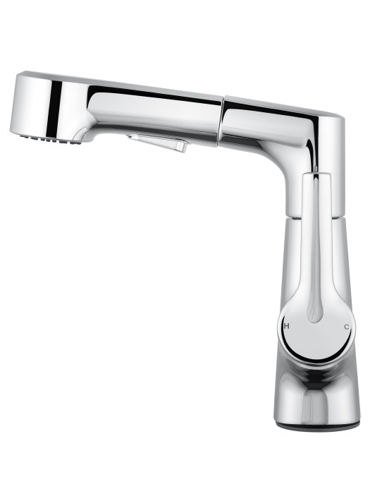 Смеситель для раковины с выдвижным изливом, Wonzon & Woghand, WW-121B108-CR цвет: хром