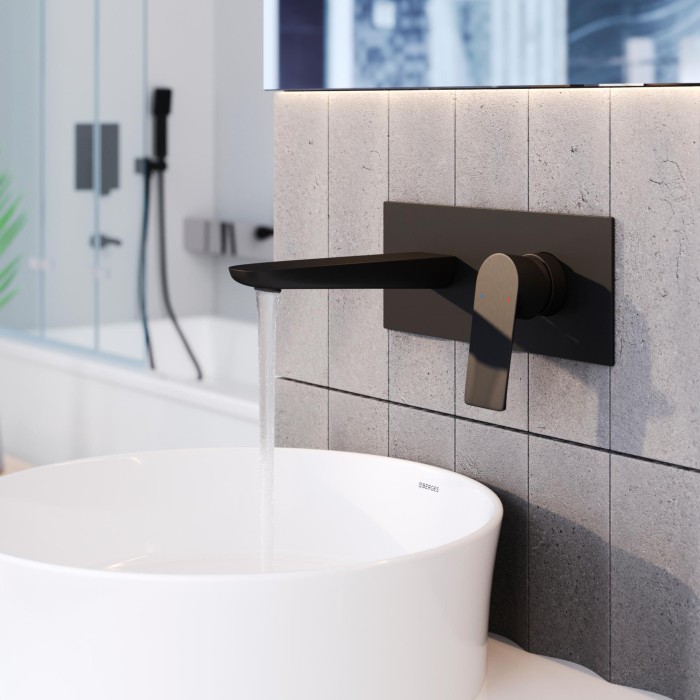 Смеситель для раковины, рычажный, BERGES Ventas, черный арт. 076006