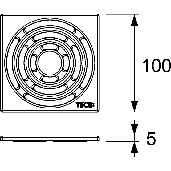 Базовая решетка 100х100 мм, drainpoint s TECE арт. 3665002
