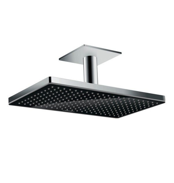 Верхний душ с потолочным кронштейном скрытого монтажа Rainmaker Select Hansgrohe, черный, хром арт. 24002600