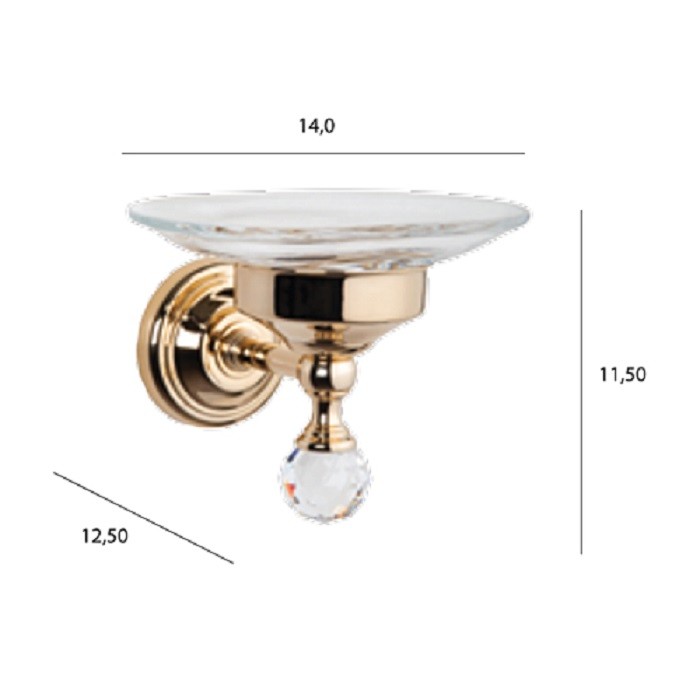 Подвесная мыльница, стеклянная, Crystal бронза, Tiffany World - TWCR106br-sw