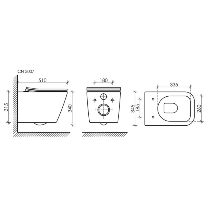 Инсталляция с кнопкой унитаз+шумоизоляция Ceramicanova Metric арт. CN3007_1001B_1000