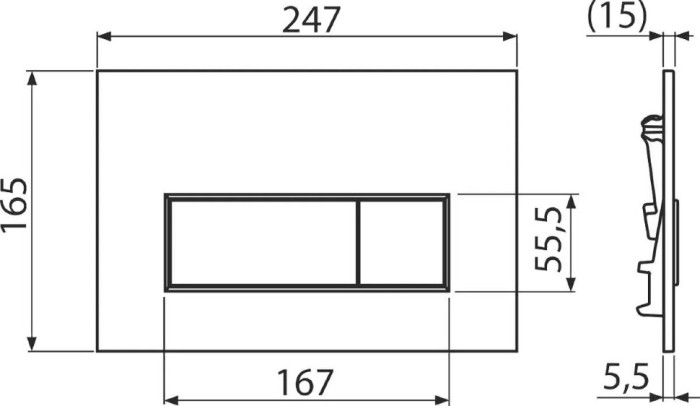 Клавиша смыва для скрытых систем инсталляции, Kerama Marazzi, хром - FPS.A.CR