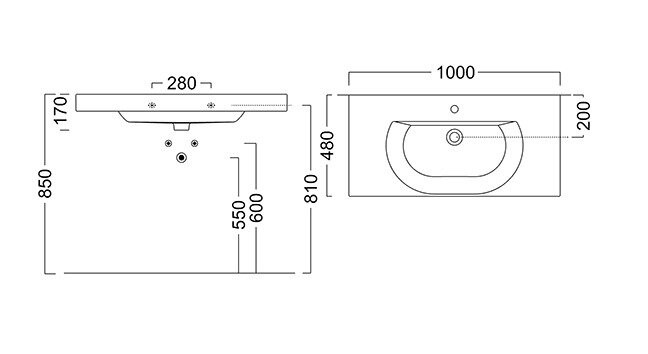 Раковина подвесная 100x48см, Bungiorno Kerama Marazzi, белый - BG.wb.100