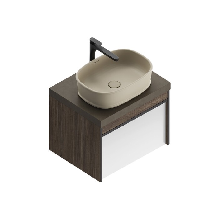 Тумба подвесная 60см с ящиком 1+1, Modula Kerama Marazzi, белый - MO.60.1+1\AR