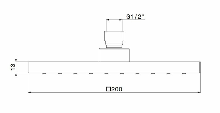 Латунная верхняя квадратная душевая лейка «тропический дождь», Futura Kerama Marazzi, хром - 26598KM.21.018