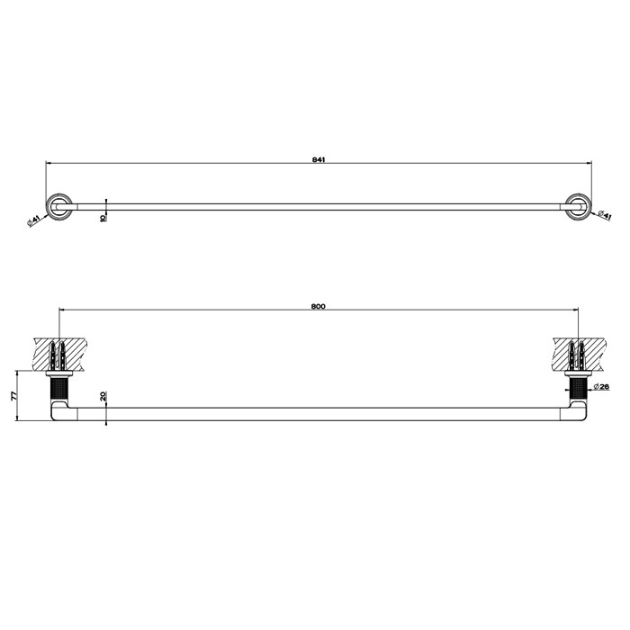 Полотенцедержатель, 91 см, подвесной, Gessi Inciso, nero xl арт. 58505#299