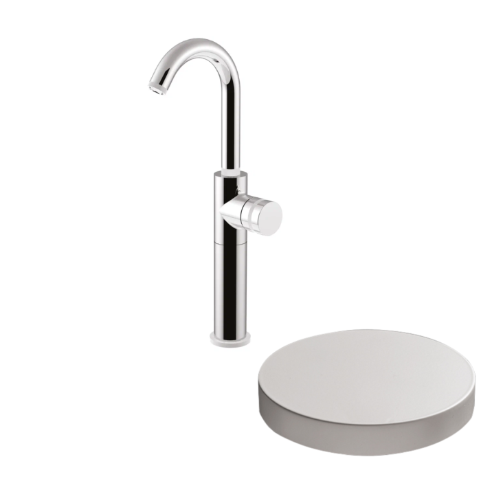 Смеситель для раковины, поворотный излив, однорычажный, Giulini My ring, белый матовый арт. MR0085H/SCBO