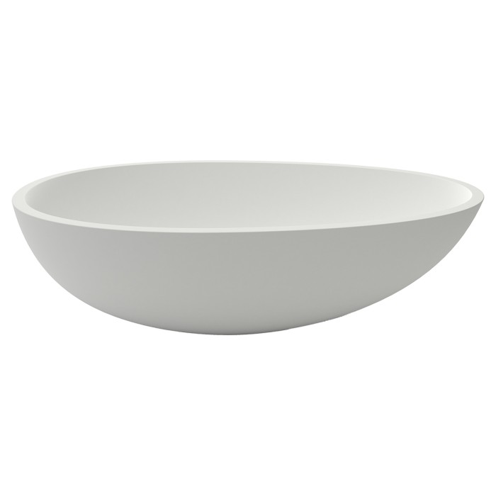 Раковина 600x350x160 накладная из искусственного камня, белая, Azario FRETTA ROUND - AZ-1216S