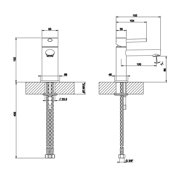 Смеситель для раковины на 1 отверстие, Gessi Ovale, black xl арт. 23002#299