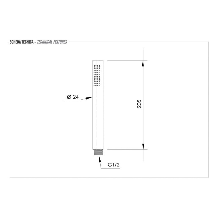 Ручной душ черный матовый, Remer, 317MDNOX