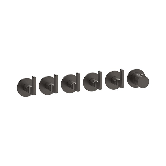 Смеситель для ванны, настенный, термостатический, на 5 выходов, Gessi Inciso, black metal brushed pvd арт. 58340#707