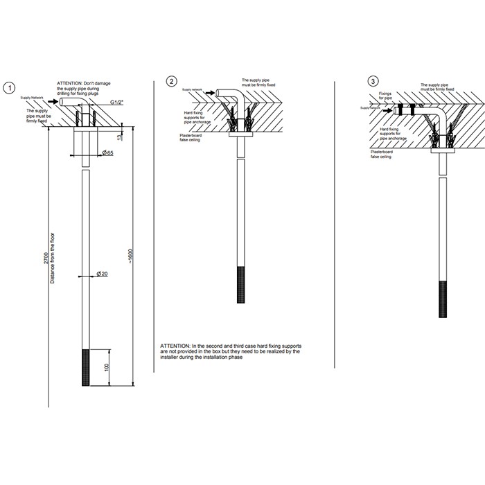 Излив потолочный с удаленным управлением, Gessi 316, brushed black metal pvd арт. 54499#707