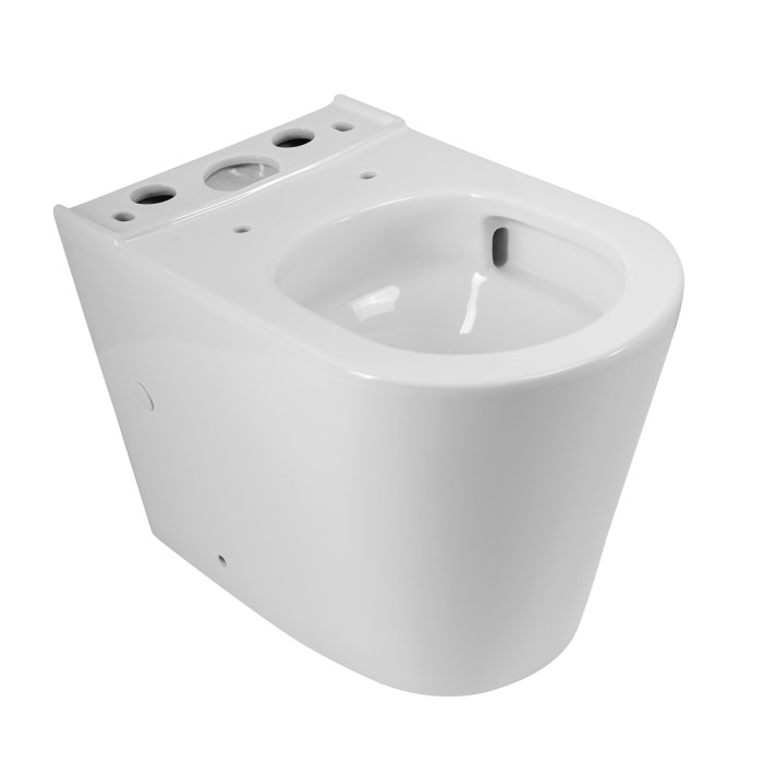 Чаша унитаза безободкового, P-trap, смыв TORNADO BelBagno, глянцевый белый, Flay-r арт. BB2149CP-TOR