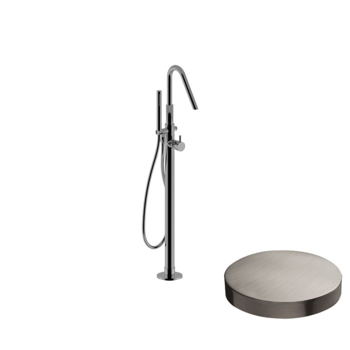 Внешняя часть для смесителя для ванны отдельностоящий, излив, ручной душ, Giulini My future, никель матовый арт. 5992-EPNKO