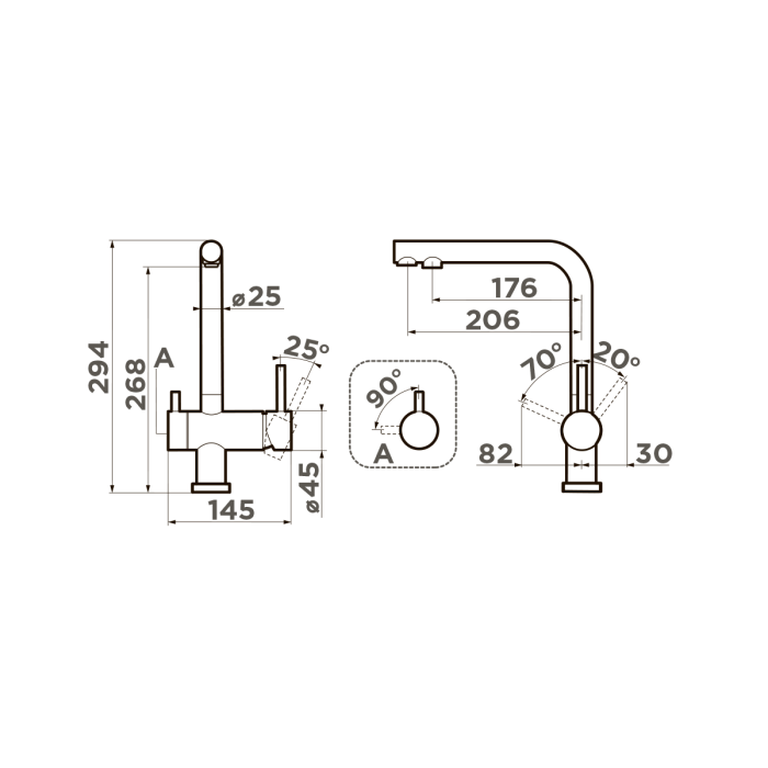 Смеситель для кухни Omoikiri Nagano-GB латунь, цвет графит арт. 4994284