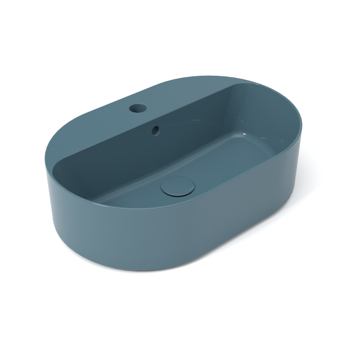 Накладная раковина с отверстием под смеситель, 60x40x17 cm, Olympia ceramica Open, нефть глянцевый арт. OPE42OV60108