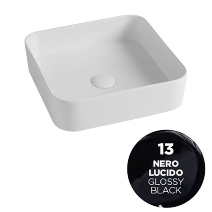 Накладная раковина, 40x40x11.5 см, Olympia ceramica Smash, черный глянцевый арт. SMA42QU4013