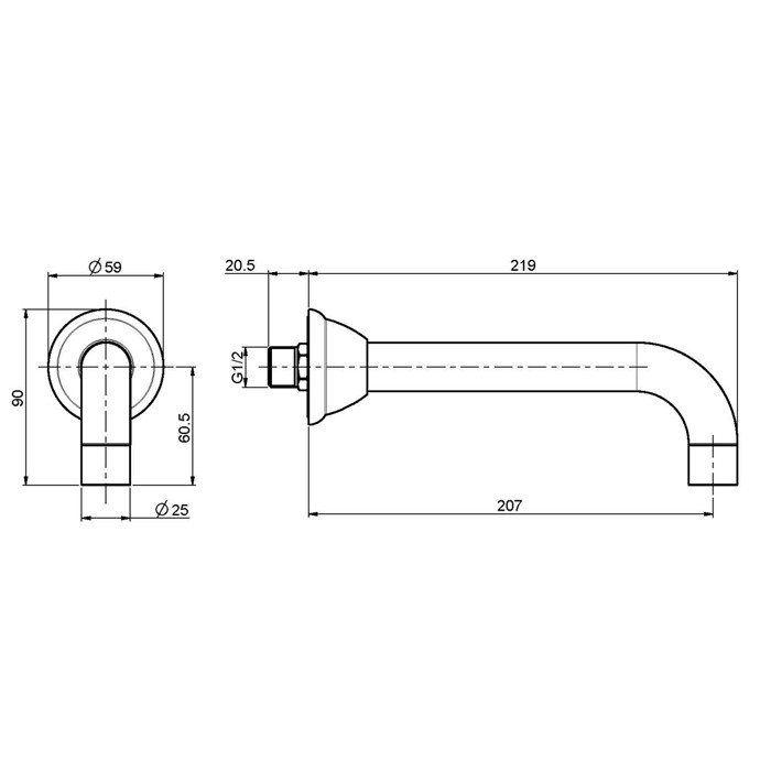Fima Carlo Frattini Излив 21см., F2156CR цвет: хром