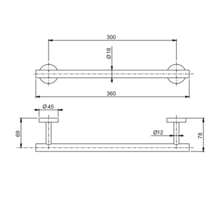 Fima Carlo Frattini Spillo Steel Полотенцедержатель 30см., подвесной, Spillo Steel, F6090/30INOX цвет: сталь