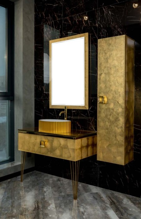 Столешница стекло 80см прямая gold поталь, Boheme Monaco neoart - 853-080-GF