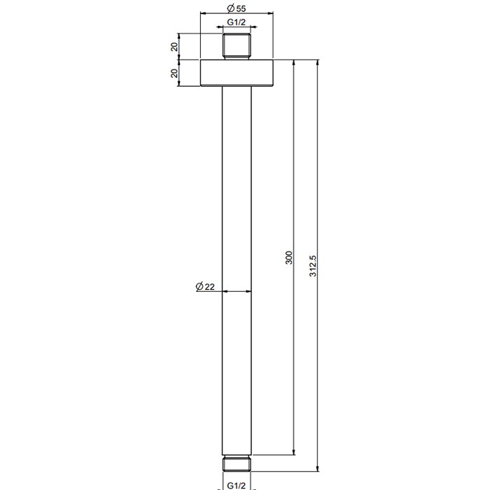 Fima Carlo Frattini Держатель верхнего душа 300 мм., потолочного монтажа, Wellness, F2586CR цвет: хром