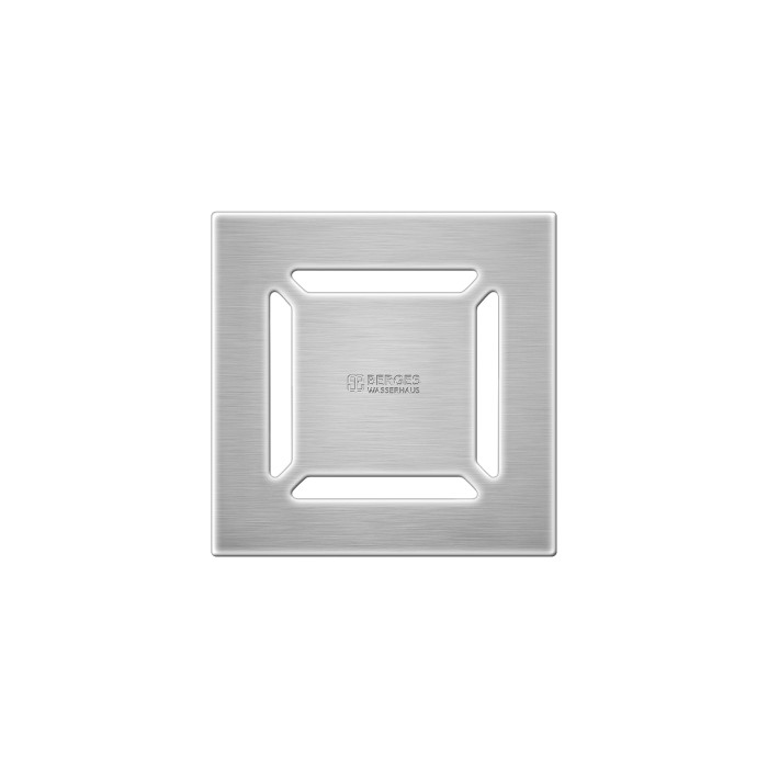 Душевой трап BERGES ZENTRUM Norma 100х100, матовый хром, выпуск D50/75/110 H74, арт.090462