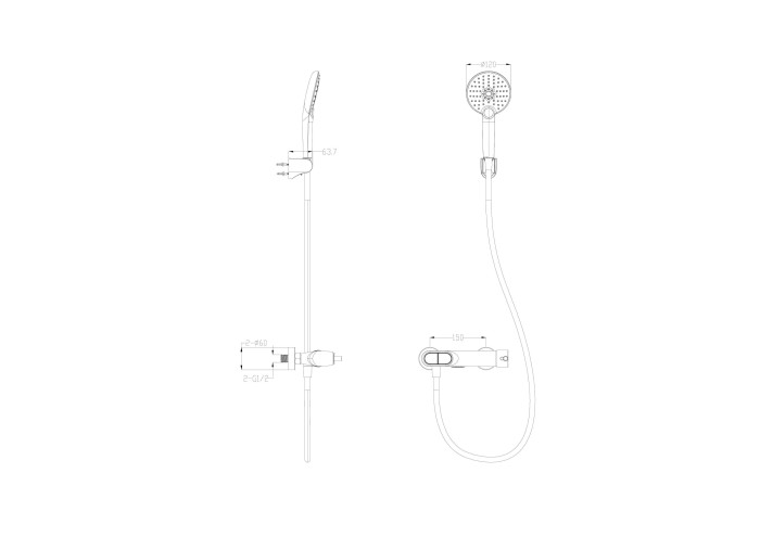 Смеситель для душа с встроенным изливом, Wonzon & Woghand Muse, WW-A30902-MB цвет: черный