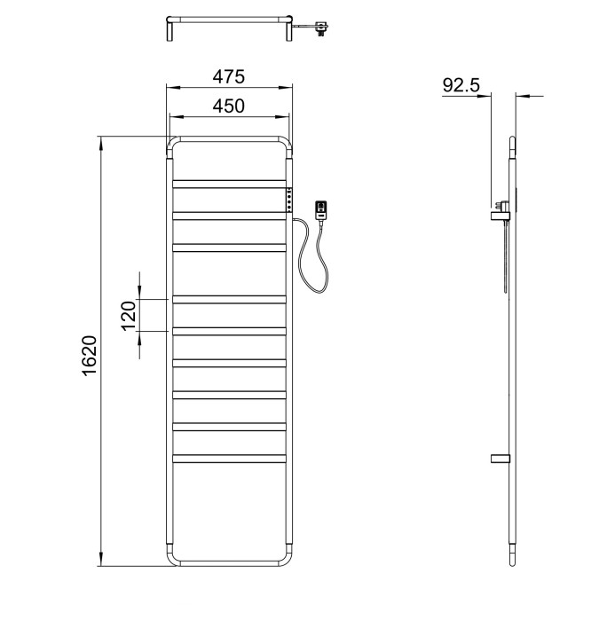 Полотенцесушитель электрический, Wonzon & Woghand Dusseldorf, WW-A204-MB цвет: черный
