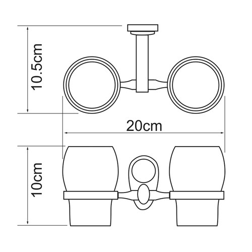 Подстаканник двойной, хром WasserKRAFT Main К-9200 арт. K-9228D