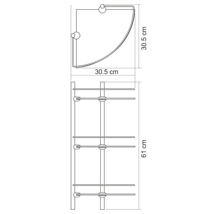Полка стеклянная тройная WasserKRAFT арт. K-3633