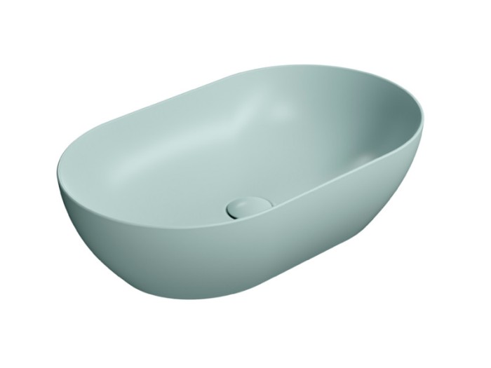 Раковина накладная 60х37х16 см, цвет ghiaccio, санфарфор, Color-elements GSI арт. 883415