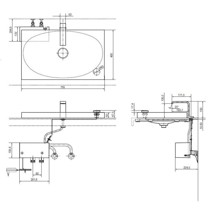 Раковина для ванной, Neorest TOTO, MR720A цвет: белый