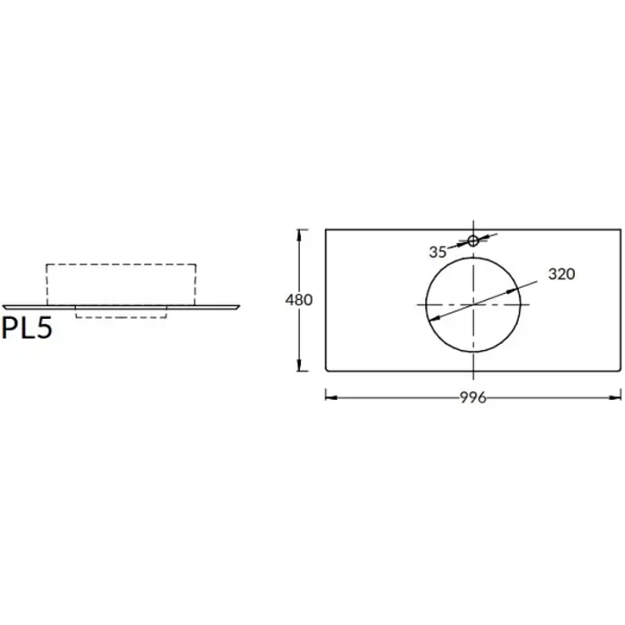 Столешница из керамогранита Риальто 100см, Plaza Kerama Marazzi, бежевый - PL5.SG560420R\100