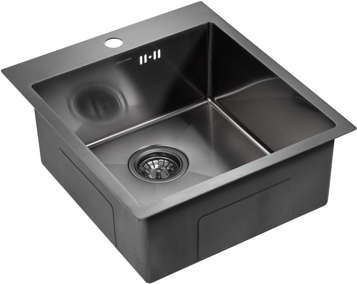 Мойка для кухни нержавеющая 450х510мм Paulmark FAVOR, вороненая сталь - PM214551-GM