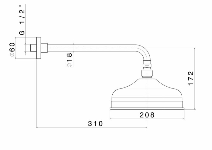 Латунная верхняя круглая душевая лейка «тропический дождь» с кронштейном, MUSE Kerama Marazzi, бронза - 9492KM.31.023