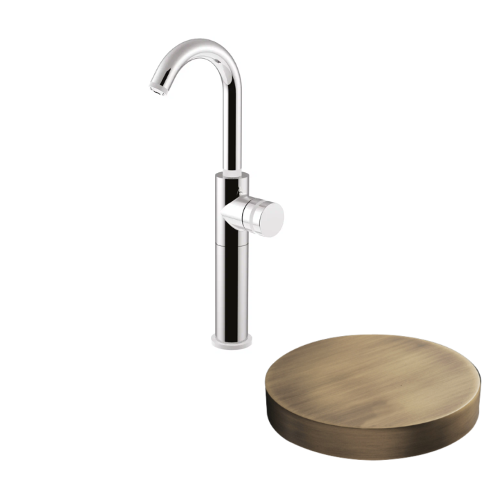 Смеситель для раковины, поворотный излив, однорычажный, Giulini My ring, бронза матовая арт. MR0085H/SCBROP