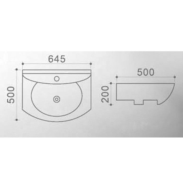 Раковина 64,5х50х20, подвесная, белая, Azario - AZ-4196