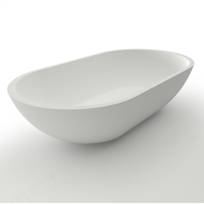 Раковина 650x350x160 накладная из искусственного камня, белая, Azario FRETTA ROUND - AZ-1132S