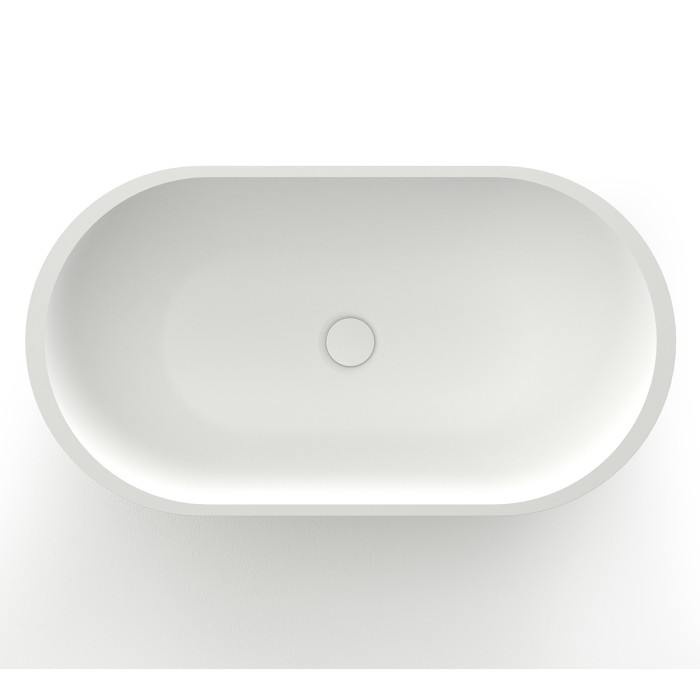 Раковина 650x350x160 накладная из искусственного камня, белая, Azario FRETTA ROUND - AZ-1132S