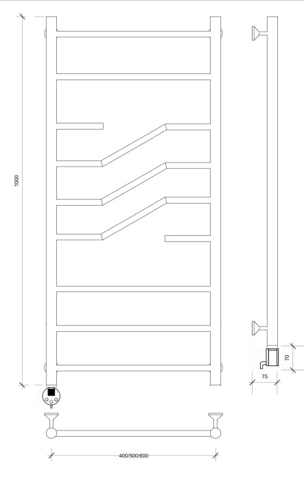 Полотенцесушитель электрический 100x40 Риволи Secado арт. 4673739241455
