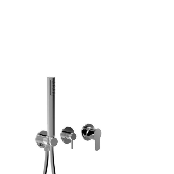 Внешняя часть встраиваемого смесителя для душа на 2 режима, однорычажный, поворотный переключатель, ручной душ + 1 доп. вывод воды, Giulini Surf, хром арт. 58X5301EP