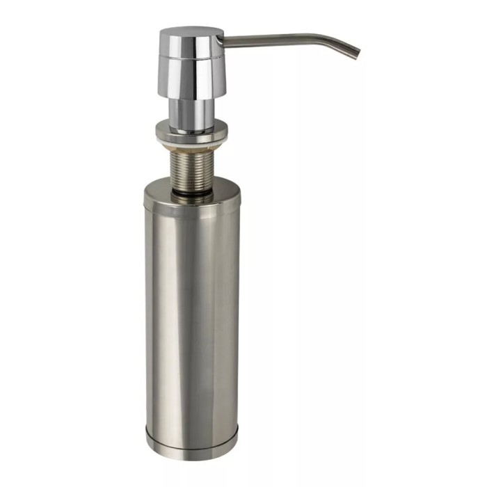 Дозатор для жидких моющих средств врезной, 250ml, латунь, емкость - нержавеющая сталь, хром, Azario Forny - AZ-114-St